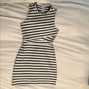Striped, body con cut-out dress // 4